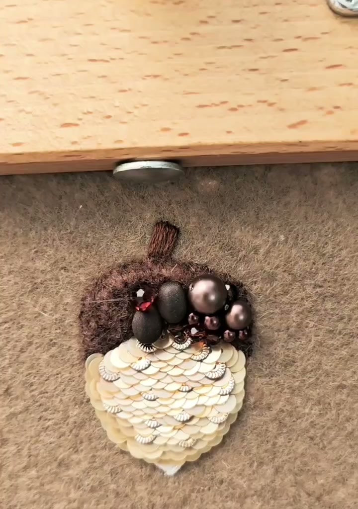 Beaded Acorn Ornament — A Little Autumn Treasure